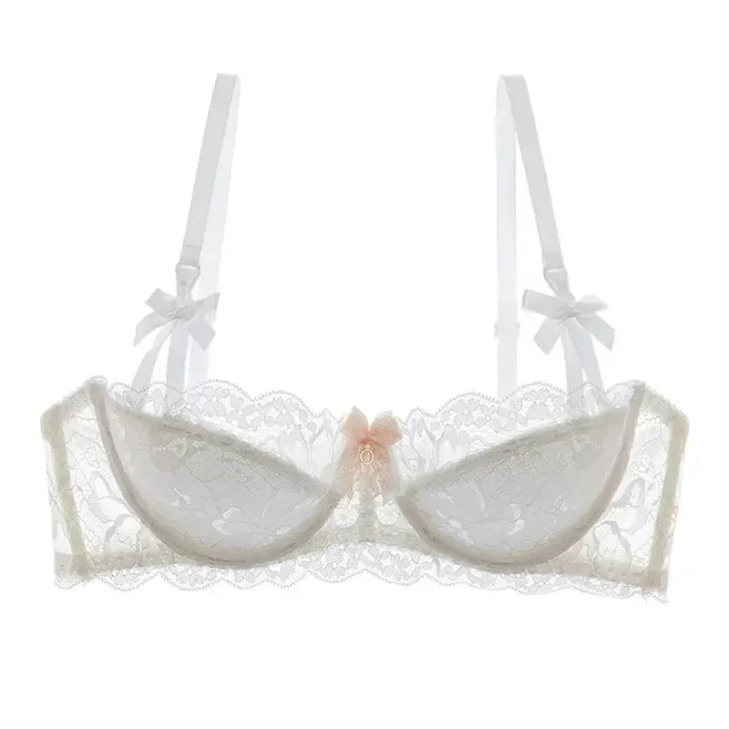Sutiã fino de renda sexy feminino com armação plus size (Ultimas Unidades)