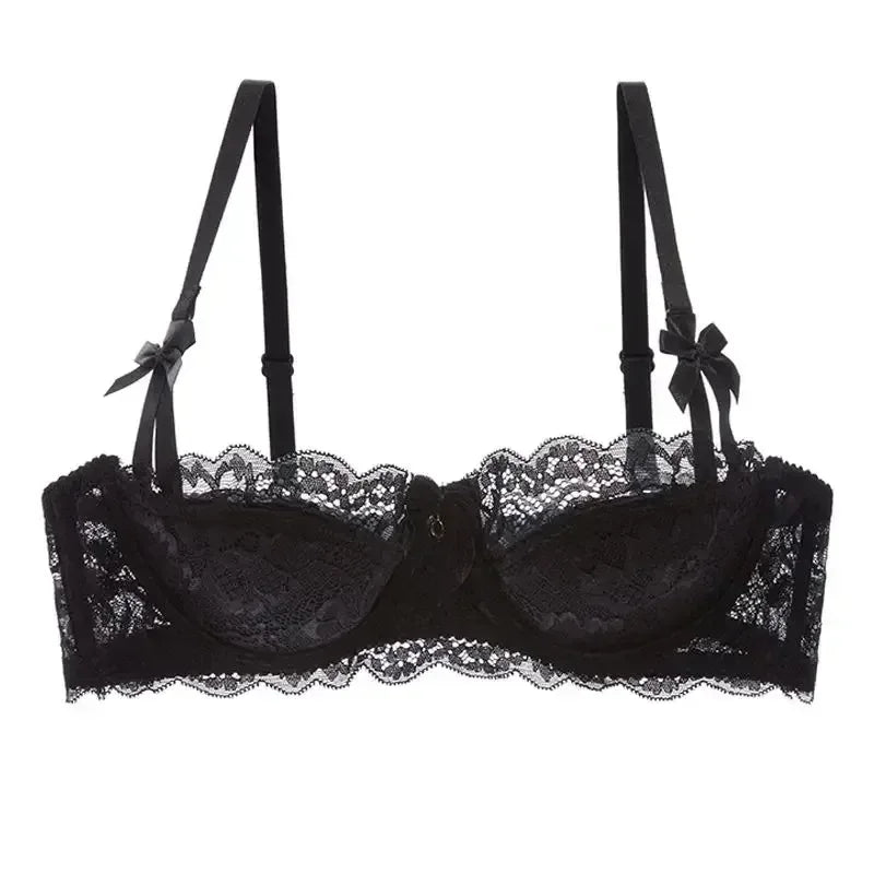 Sutiã fino de renda sexy feminino com armação plus size (Ultimas Unidades)